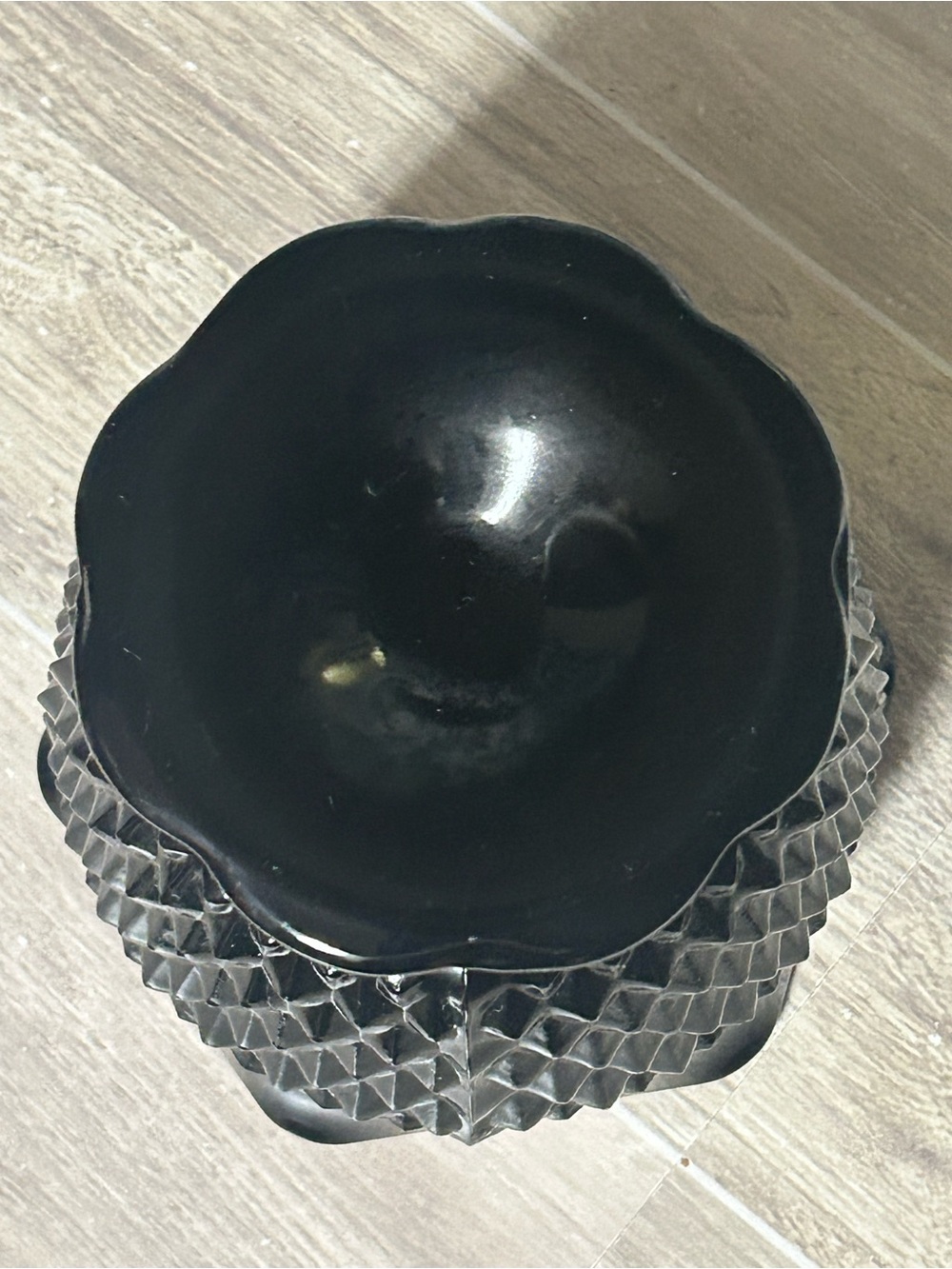 Vintage Tiara Cameo Diamond Point Candle Holder - Picture 4 of 6
